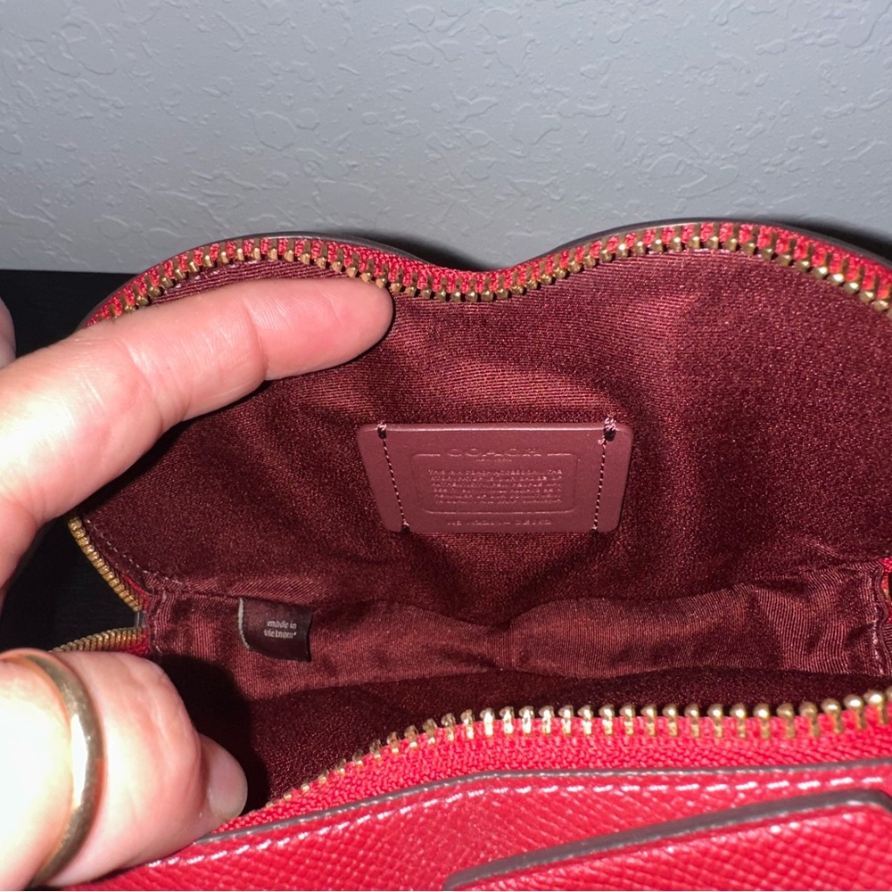 Coach 2023 Valentines Day Red Leather Heart Crossbody Bag LIMITED EDITION - Picture 9 of 11